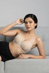 Zivame Padded Regular Wired 3/4th Coverage Tshirt Bra - Skin Bouquet — thumbnail 4